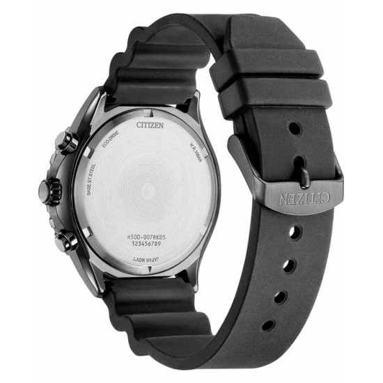Citizen Eco-Drive Chronograph Black Rubber Strap AT2567-18L
