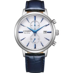 Citizen Eco-Drive Chronograph Blue Leather Strap CA7069-16A