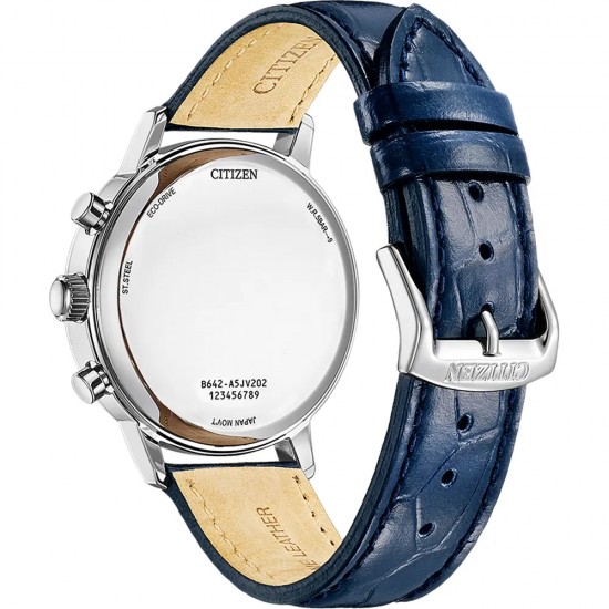 Citizen Eco-Drive Chronograph Blue Leather Strap CA7069-16A