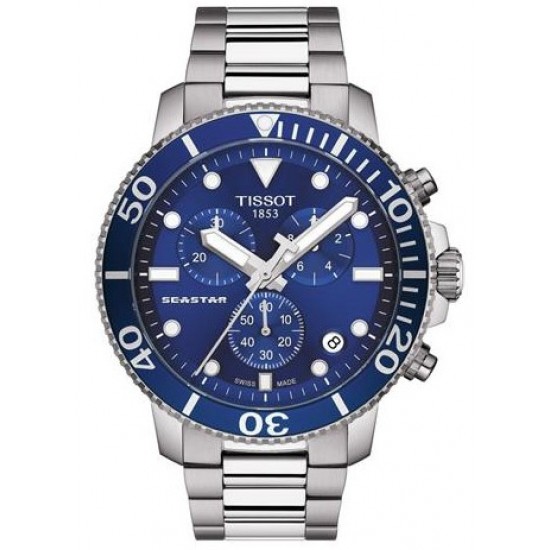 TISSOT T-SPORT SEASTAR CHRONOGRAPH SILVER STAINLESS STEEL BRACELET T1204171104100
