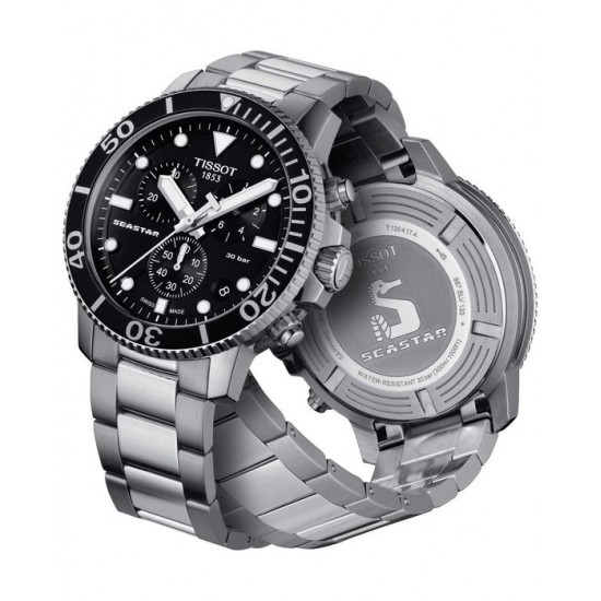 Tissot T-Sport Seastar Chronograph Silver Stainless Steel Bracelet T1204171105100