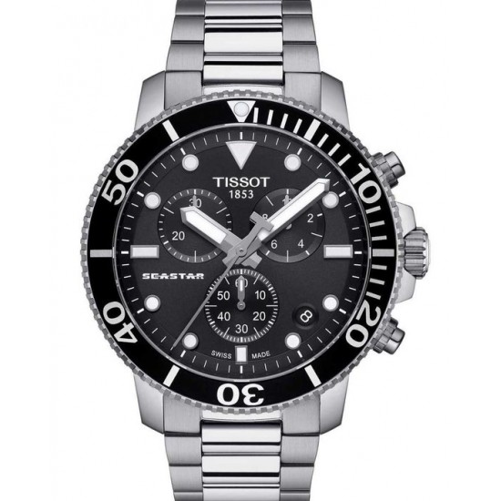 Tissot T-Sport Seastar Chronograph Silver Stainless Steel Bracelet T1204171105100