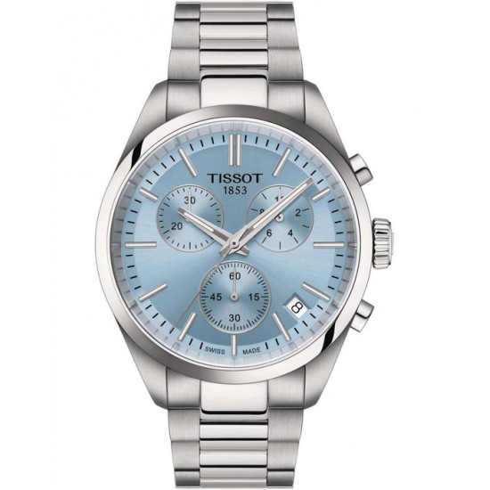 TISSOT T-Classic PR 100 Chronograph Silver Stainless Steel Bracelet T1504171135100